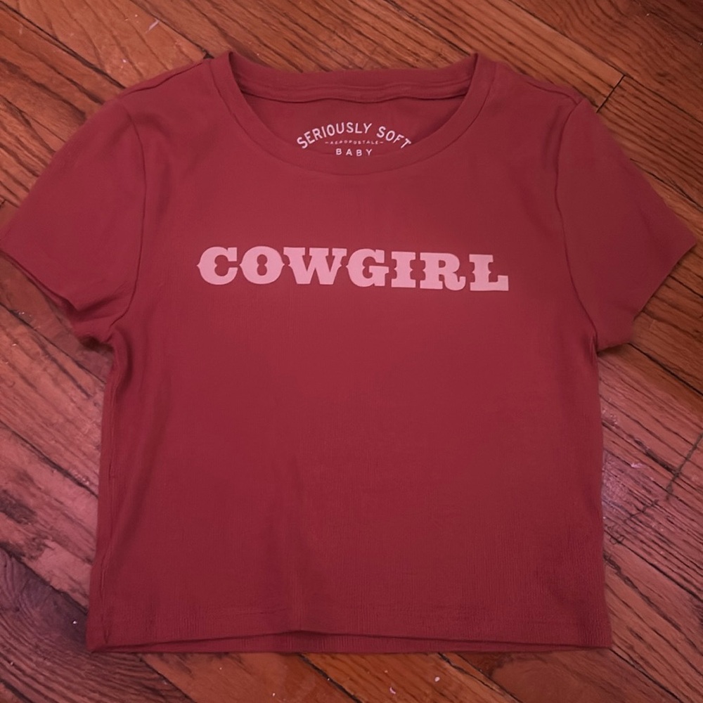 NWOT aero cowgirl baby tee crop top